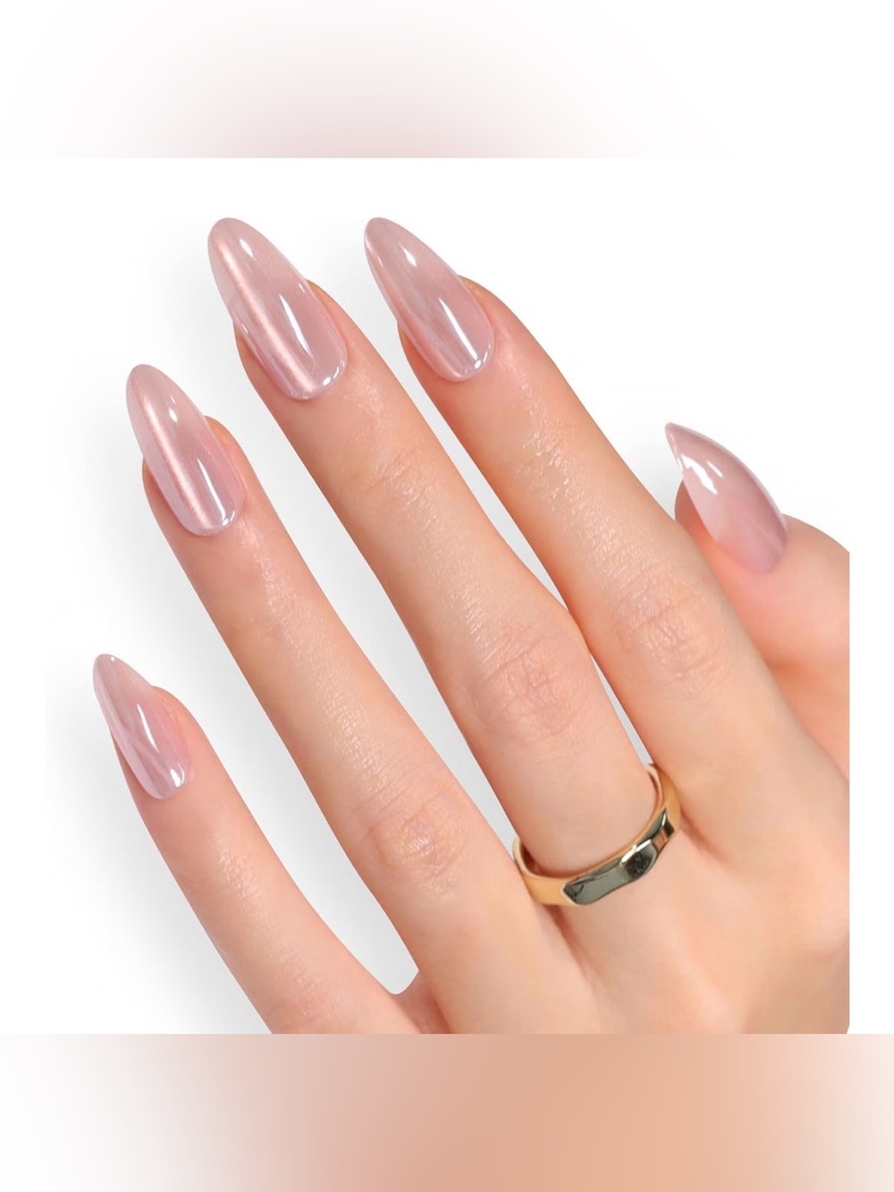 NWT Sheer Pink Acrylic mono chrome Stiletto Press-On Nails
